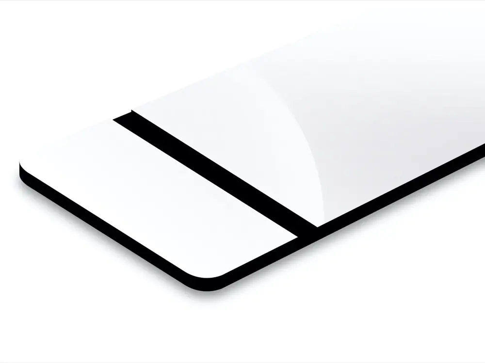 Fräsmaterial TroPly Ultra HighGloss Vit/Svart- Lämpligt material för att gravera och skära med fräsmaskin