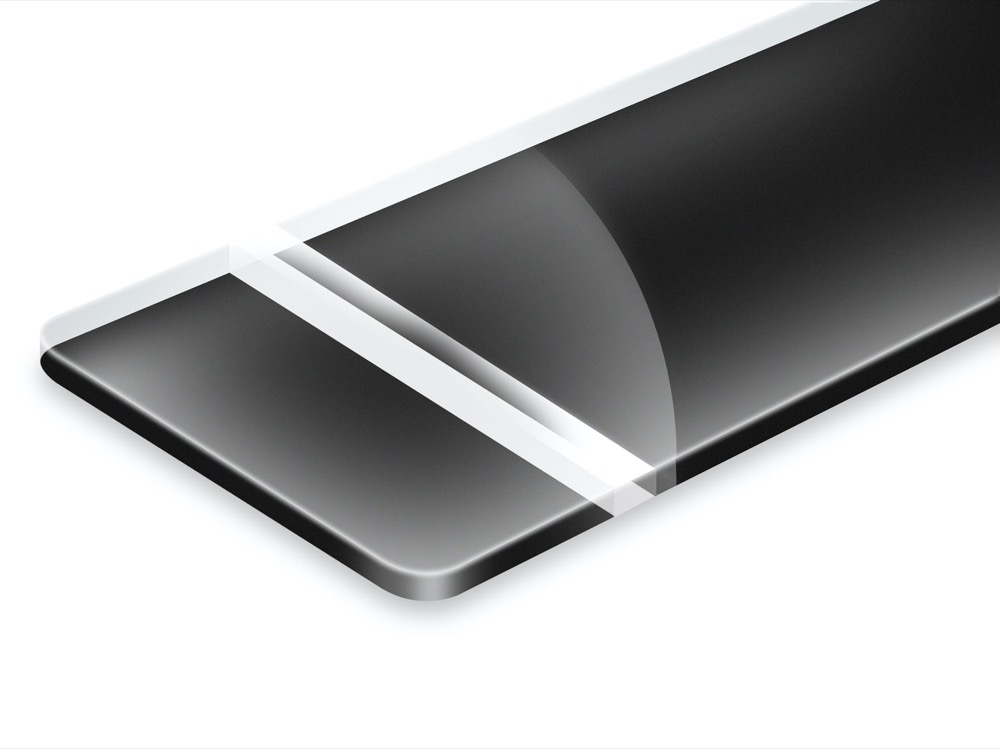 Fräsmaterial TroPly Ultra HighGloss Reverse Svart/Transparent Lämpligt material för att gravera och skära med fräsmaskin