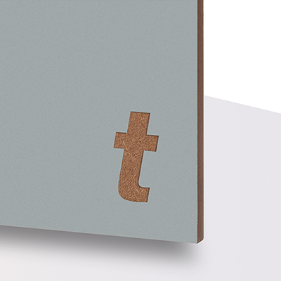 TroWood Color Silver – laseroptimerad, färgad MDF med matt finish.