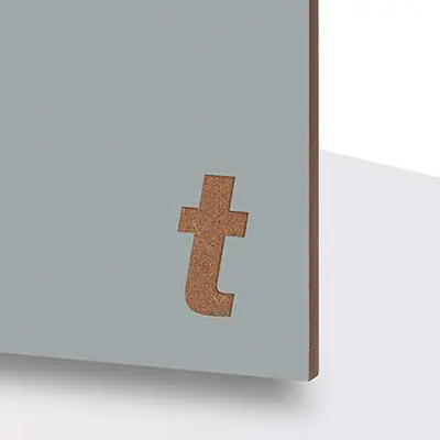 TroWood Color Silver – laseroptimerad, färgad MDF med matt finish.