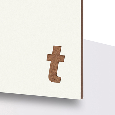 TroWood Color Vit – laseroptimerad, färgad MDF med matt finish.