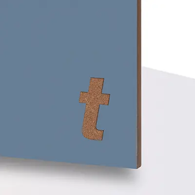TroWood Color Blå – laseroptimerad, färgad MDF med matt finish.