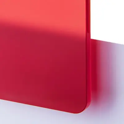 Frostad Plastskiva - TroGloss Satin Röd- Passar utmärkt för skyltproduktion och dekor med laserskärare eller fräs.