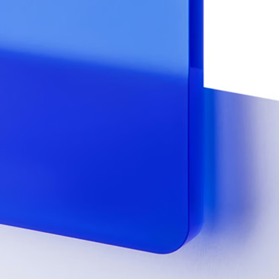 Frostad Plastskiva - TroGloss Satin Blå- Passar utmärkt för skyltproduktion och dekor med laserskärare eller fräs.