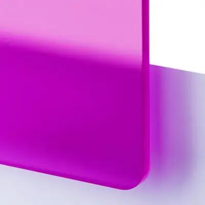 Frostad Plastskiva -TroGloss Satin Cerice- Passar utmärkt för skyltproduktion och dekor med laserskärare eller fräs.