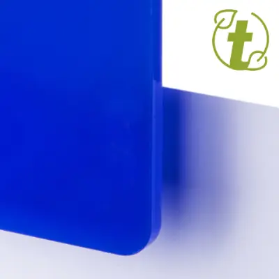 Akrylskiva - TroGlass Color Gloss - Blå Halvtransparent.. Perfekt för laserskärning och mekaniska verktyg