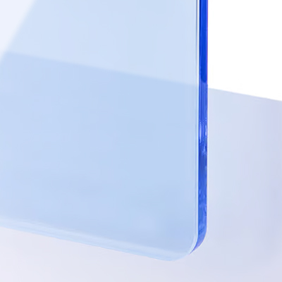 Akrylskiva - TroGlass Color Gloss - Isblå transparent. Perfekt för laserskärning och mekaniska verktyg