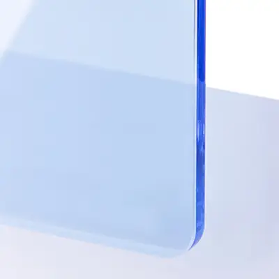Akrylskiva - TroGlass Color Gloss - Isblå transparent. Perfekt för laserskärning och mekaniska verktyg