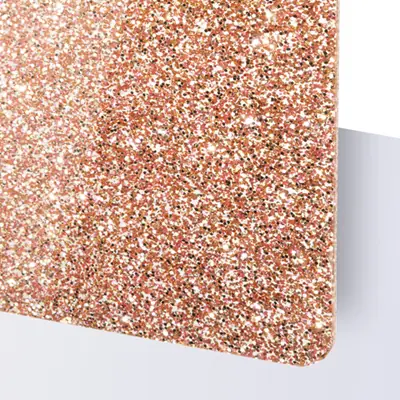 Akrylskiva TroGlass Style Glitter Rosé - Effektfull akryl för dekor och laserskurna projekt
