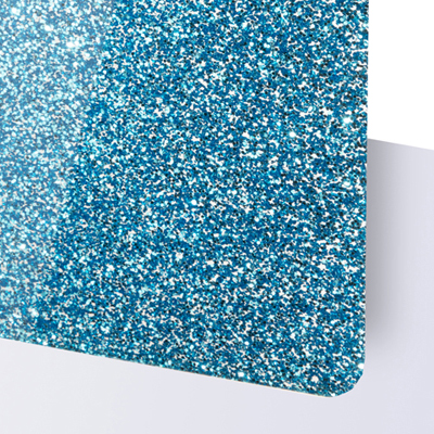 Akrylskiva TroGlass Style Glitter Ljusblå - Effektfull akryl för dekor och laserskurna projekt
