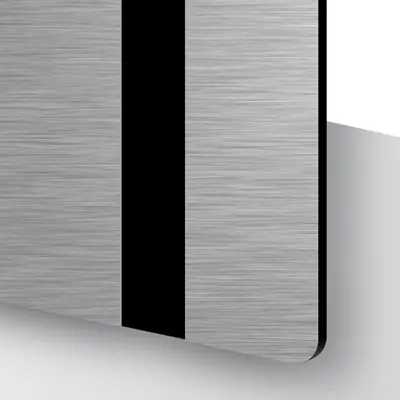Tunn plastskiva - TroLase Lights Borstad Silver/svart. Perfekt för lasergravyr och laserskärning