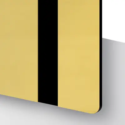 Tunn plastskiva - TroLase European Guld/Svart. Perfekt för att laserskära och lasergravera skyltar
