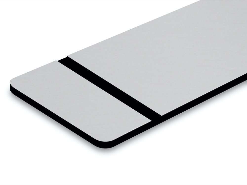 ABS plastskiva - TroPly Metallic Plus -Slät Silver/Svart - Lämpligt material för att gravera och skära med fräsmaskin
