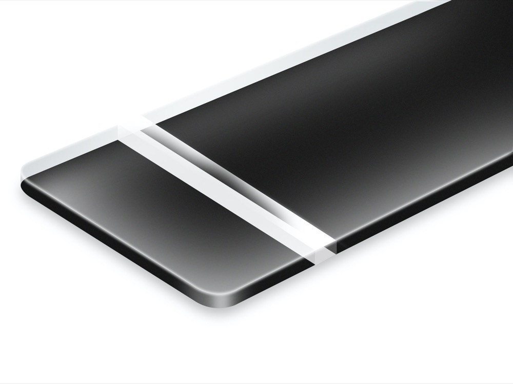 Fräsmaterial TroPly Ultra Reverse Svart/Transparent Lämpligt material för att gravera och skära med fräsmaskin