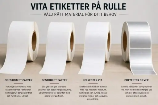 Vita etiketter på rulle