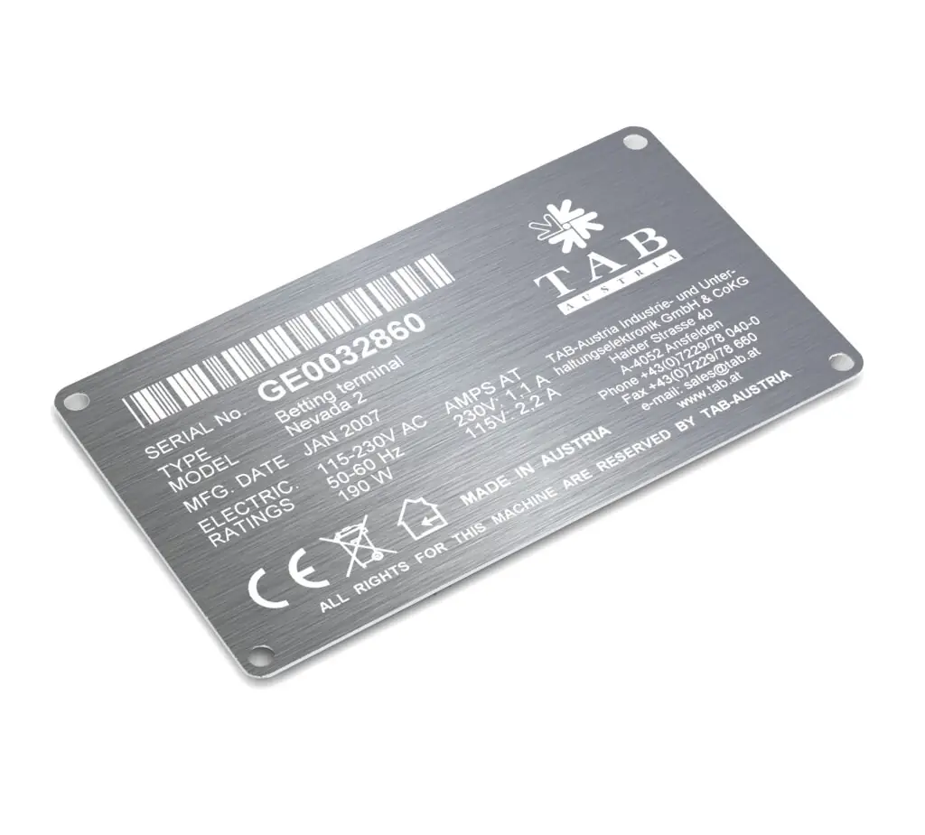 Anodiserad aluminium med vit kontrast för lasergravering