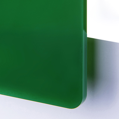 Akrylskiva - TroGlass Color Gloss - Mörkgrön halvtransparent. Perfekt för laserskärning och mekaniska verktyg