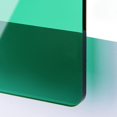 Akrylskiva - TroGlass Color Gloss - Mörkgrön transparent. Perfekt för laserskärning och mekaniska verktyg