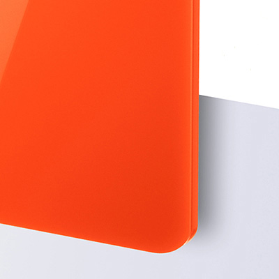 Akrylskiva - TroGlass Duo Orange - Passar utmärkt för skyltproduktion och dekor med laser eller fräs.