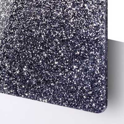 Akrylskiva TroGlass Style Glitter Svart - Effektfull akryl för dekor och laserskurna projekt