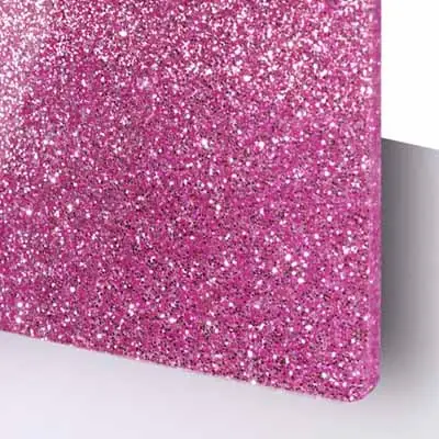 Akrylskiva TroGlass Style Glitter Rosa - Effektfull akryl för dekor och laserskurna projekt