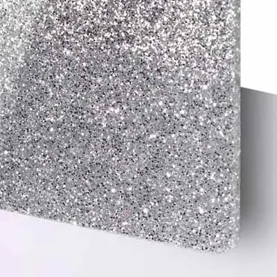 Akrylskiva TroGlass Style Glitter Silver - Effektfull akryl för dekor och laserskurna projekt